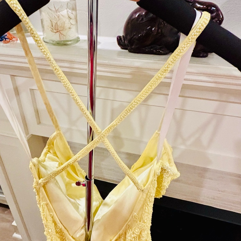 🍋 Primavera Couture Yellow Beaded Dress – Size 12 🍋 - Picture 6 of 16
